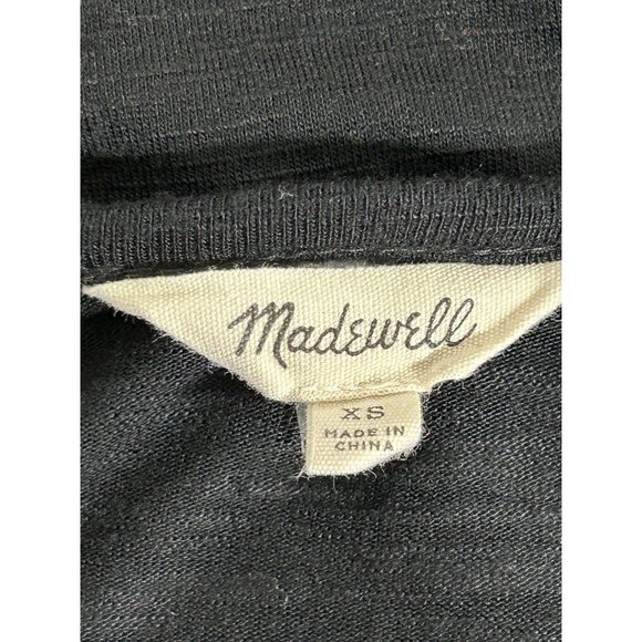 Madewell Anthem Long-Sleeve V-Neck Colorblock Tee in Taupe/Black - Sz XS - Picture 5 of 6